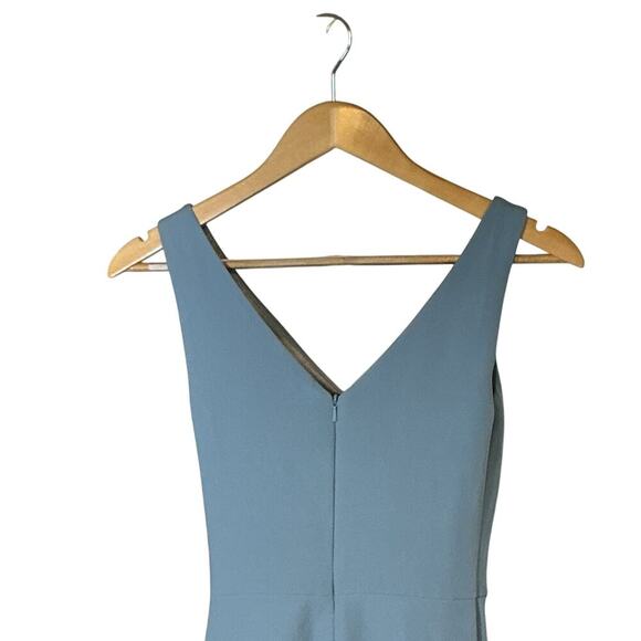 REVELRY French Blue Dawson Crepe Long Sleeveless Formal Bridesmaid Gown Dress 0 - Picture 8 of 12